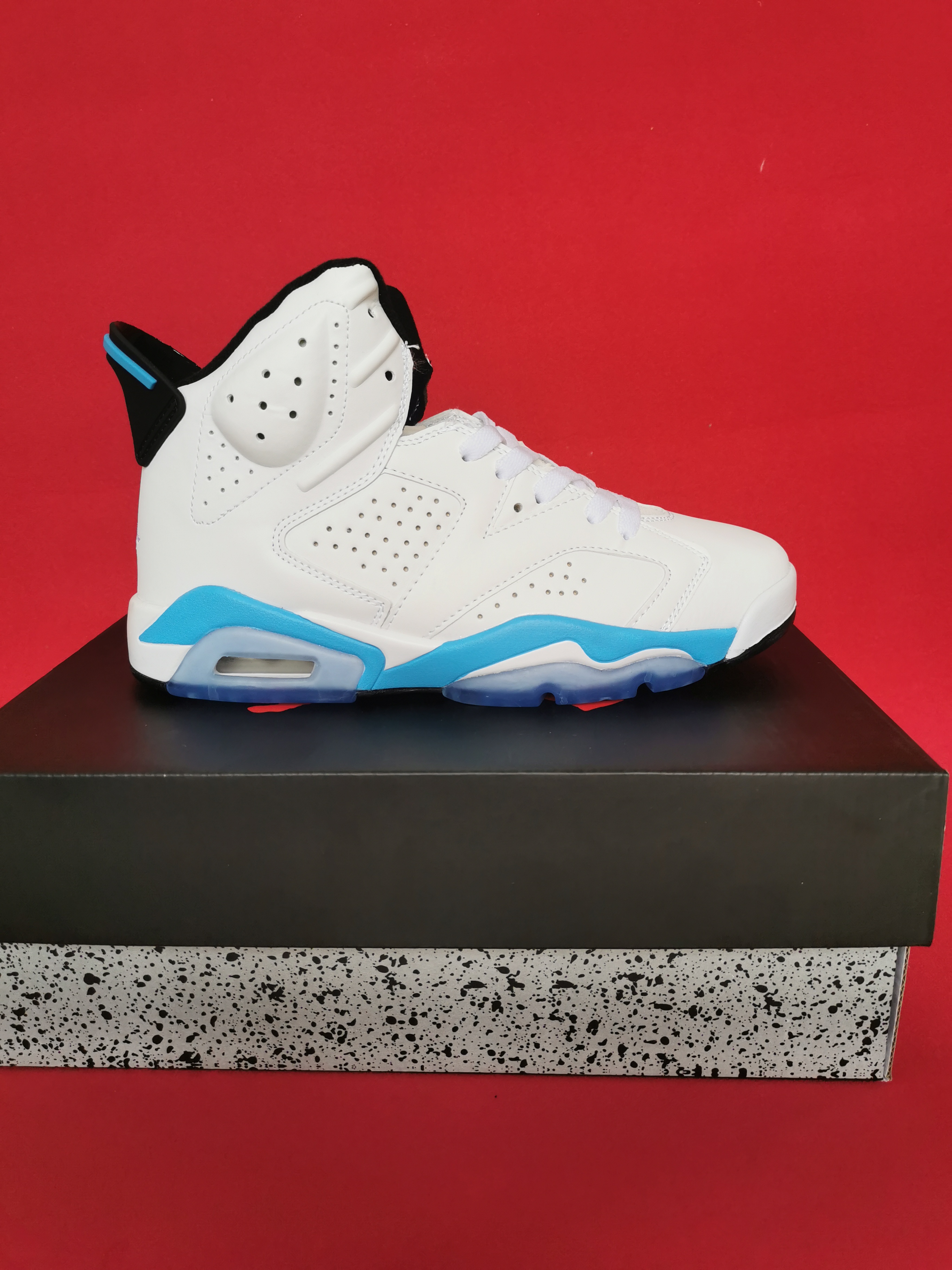 New Men Air Jordan 6 White Baby Blue Shoes